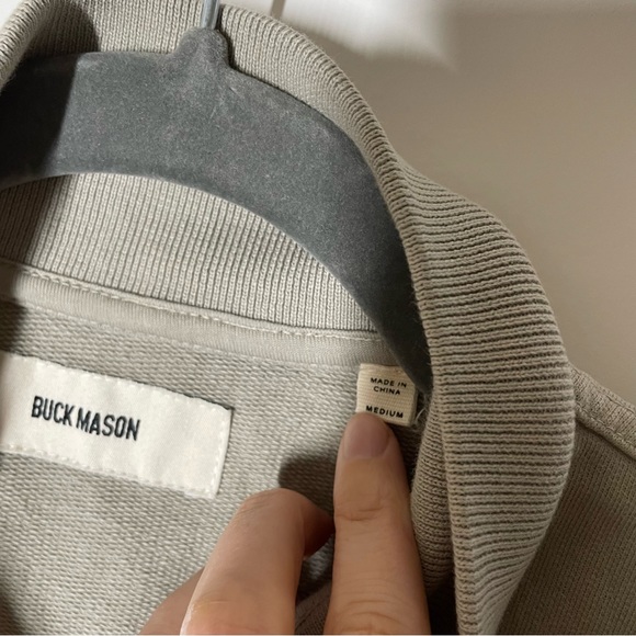 Buck Mason Mens Flint Grey Venice Wash Brushed Loopback Track Jacket Size Medium - Picture 4 of 8